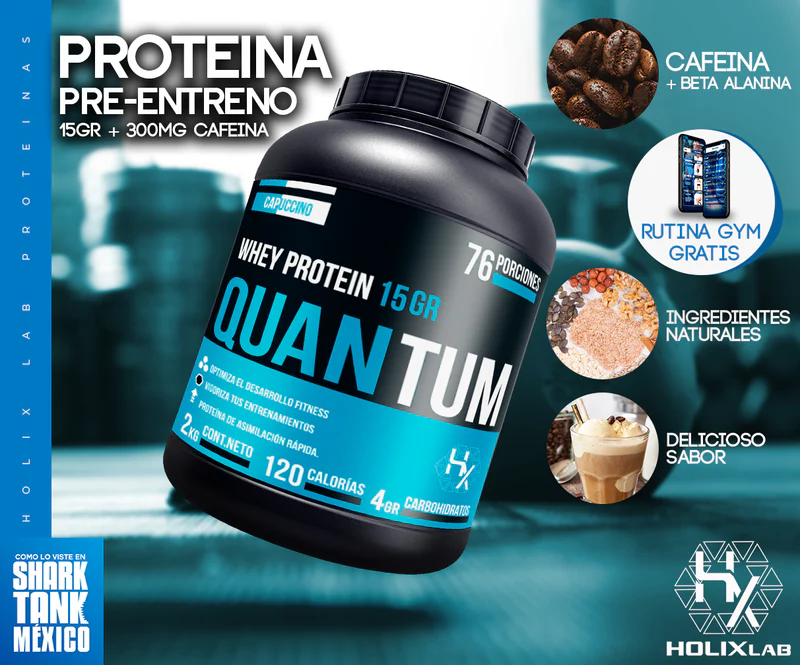 HOLIX LAB WHEY PROTEIN + PREENTRENO QUANTUM 2KG CAPUCCINO