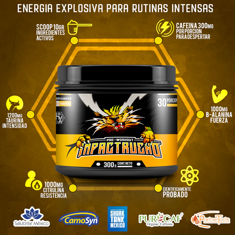 HOLIX LAB- PREENTRENO IMPACTRUENO 300 GRAMOS SABOR NARANJA