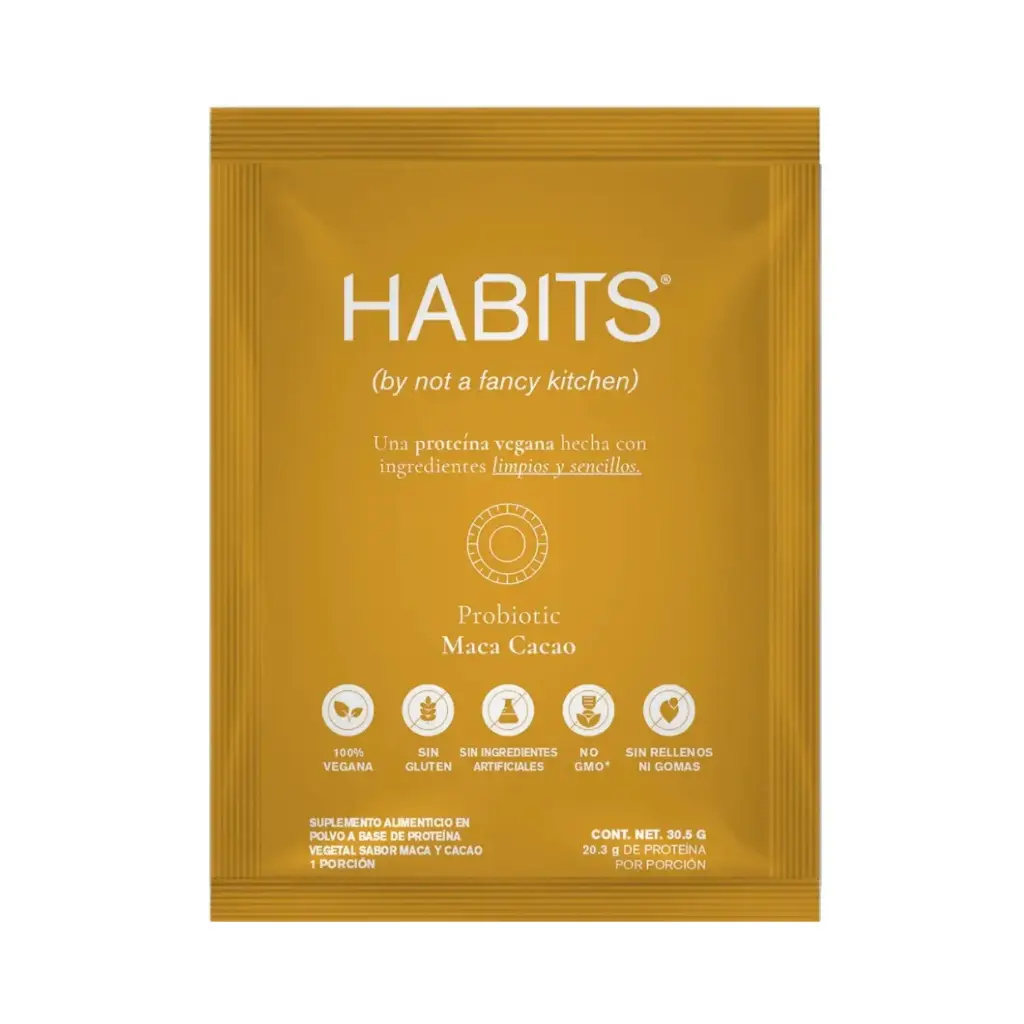 Habits Proteína Vegana Probioticos 16 Sobres Maca Cacao
