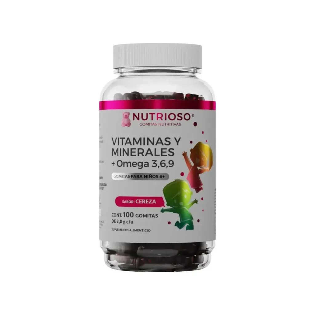 SOLANUM VITAMINAS Y MINERALES + OMEGA 3,6,9 100 GOMITAS PARA NIÑOS