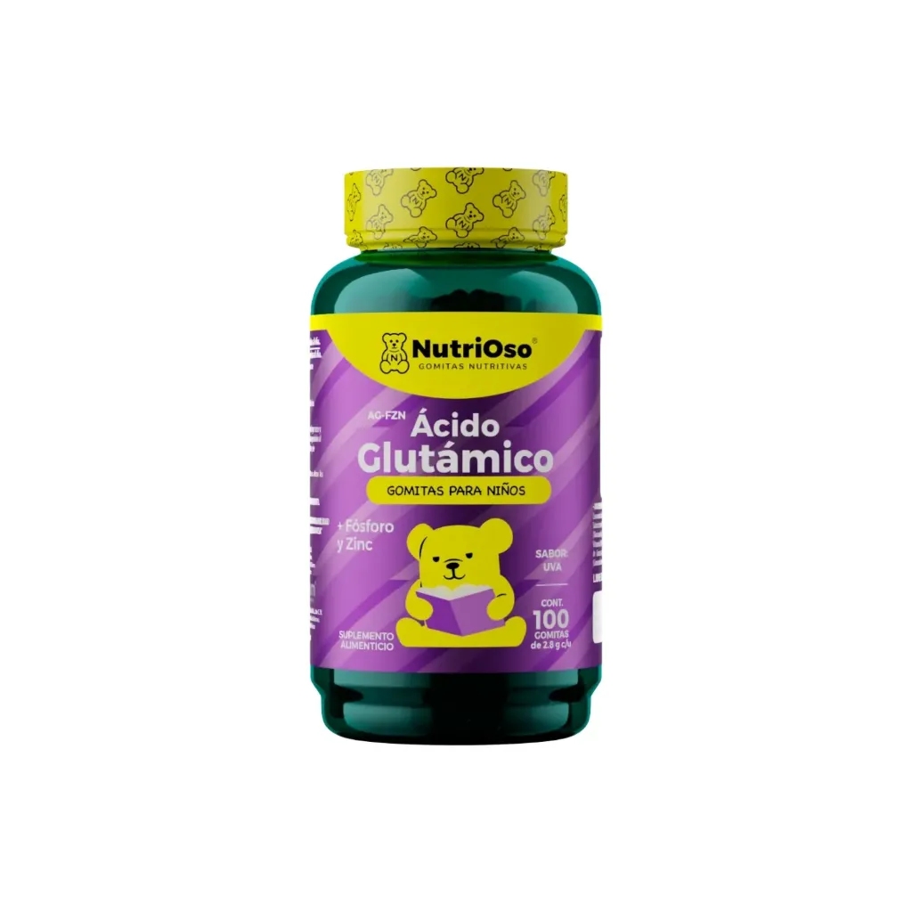 SOLANUM ÁCIDO GLUTÁMICO + FOSFORO Y ZINC CON 100 GOMITAS PARA NIÑOS