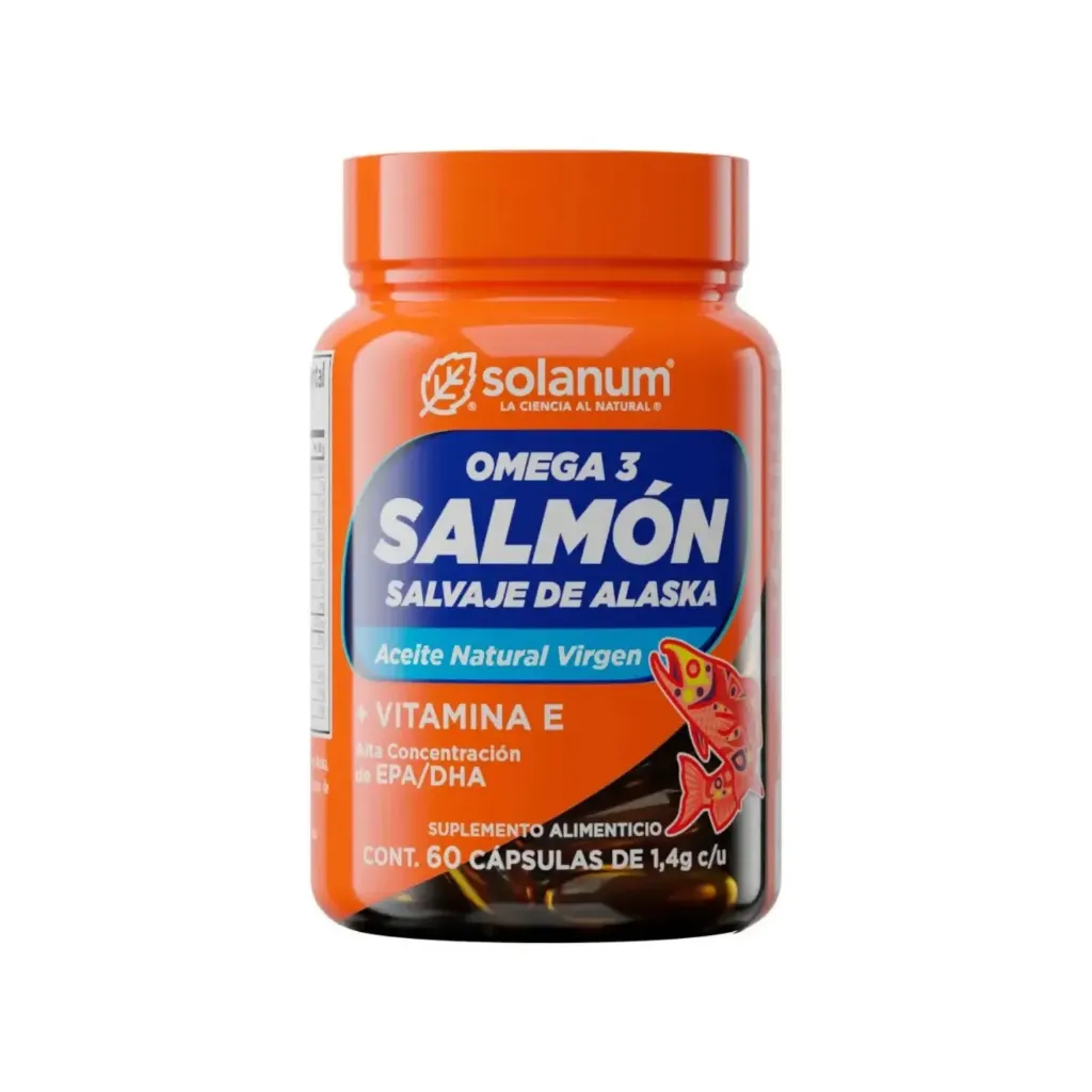 SOLANUM OMEGA 3 SALMÓN DE ALASKA + VITAMINA E CON 60 CÁPSULAS