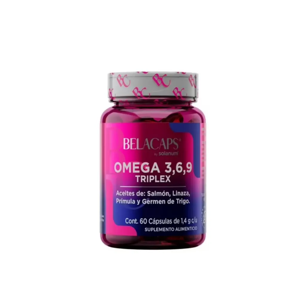 SOLANUM OMEGA 3,6,9 TRIPLEX CON ACEITES DE SALMON, LINAZA, PRIMULA Y GERMEN DE TRIGO CON  60 CAPSULAS