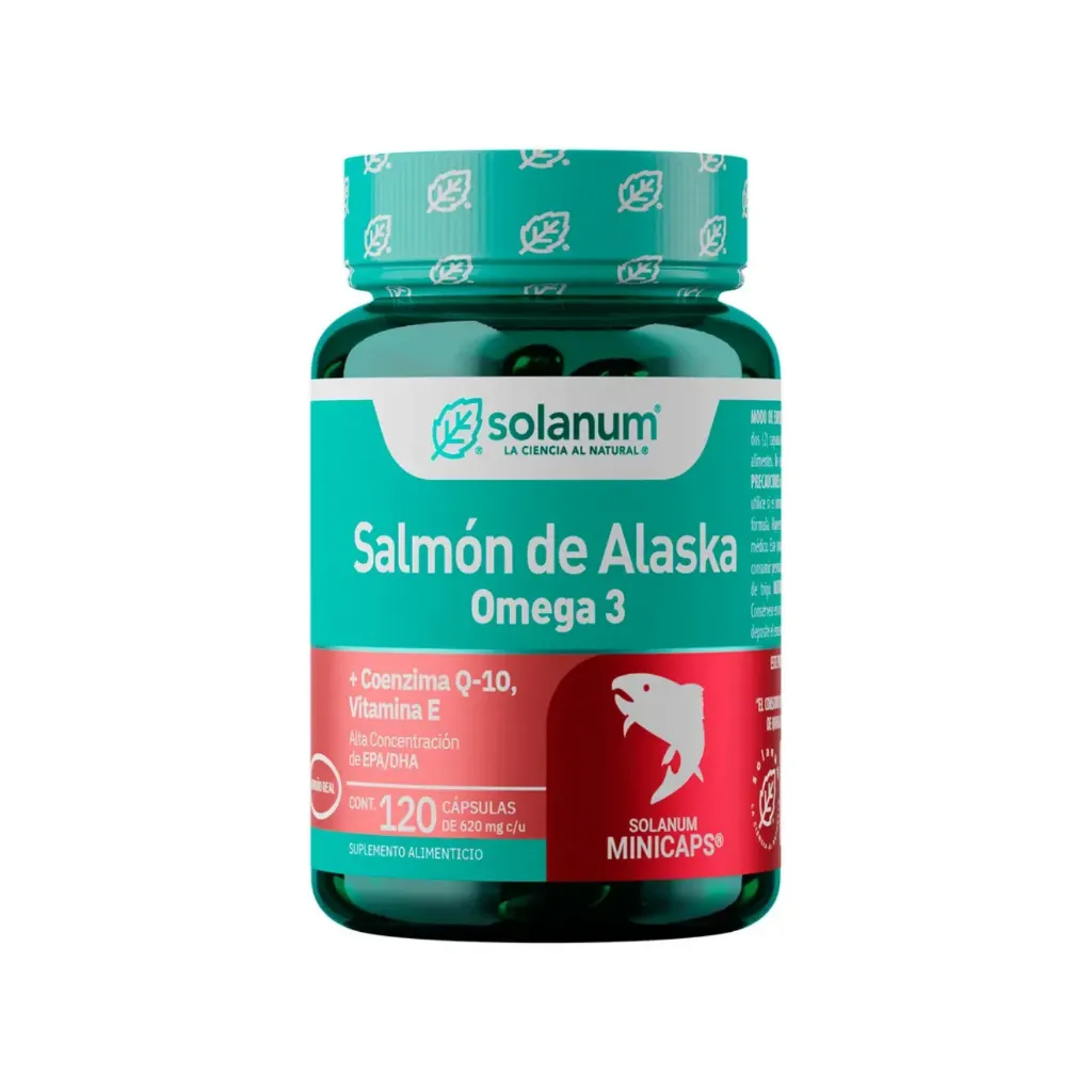 SOLANUM OMEGA 3 SALMÓN DE ALASKA+VITAMINA E + COQ-10 CON 120 MINI CAPSULAS