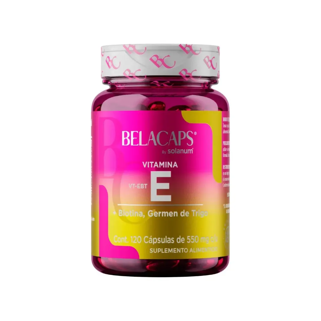 SOLANUM BELACAPS CON VITAMINA E + BIOTINA Y GERMEN DE TRIGO CON 120 CAPSULAS DE 550MG