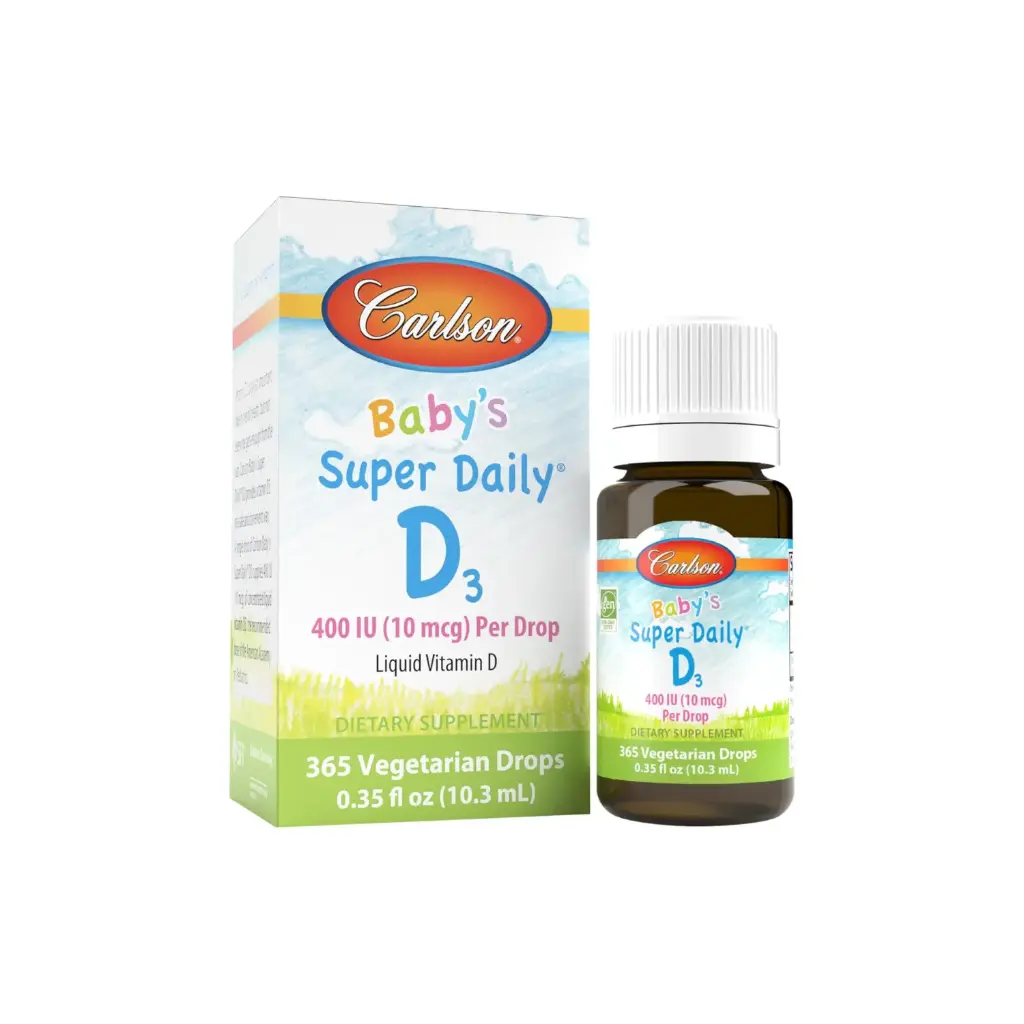 [088395012501.] Carlson Labs Baby S Super Daily D3, 400 Iu (10.3 ml), Sin Sabor