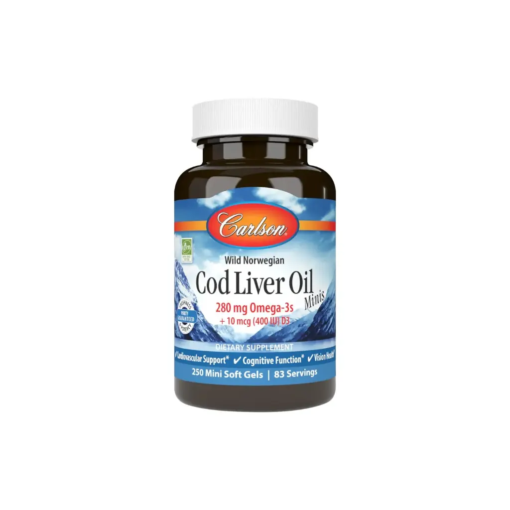 [088395013126] Carlson Labs Aceite de Higado de Bacalao, 250 Mini Capsulas Blandas