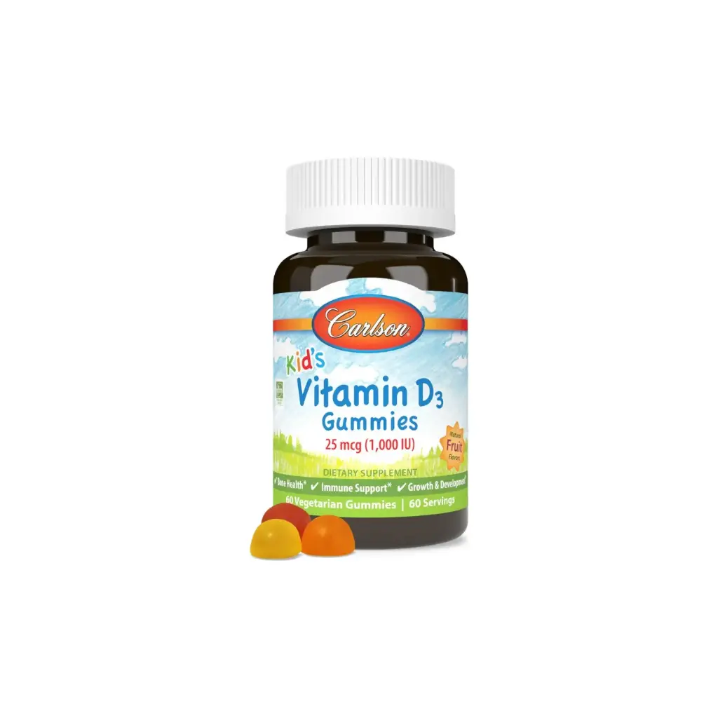 [088395494307] Carlson Labs Kid's Vitamina D3, 1000 IU, 60 Gomitas, Frutales