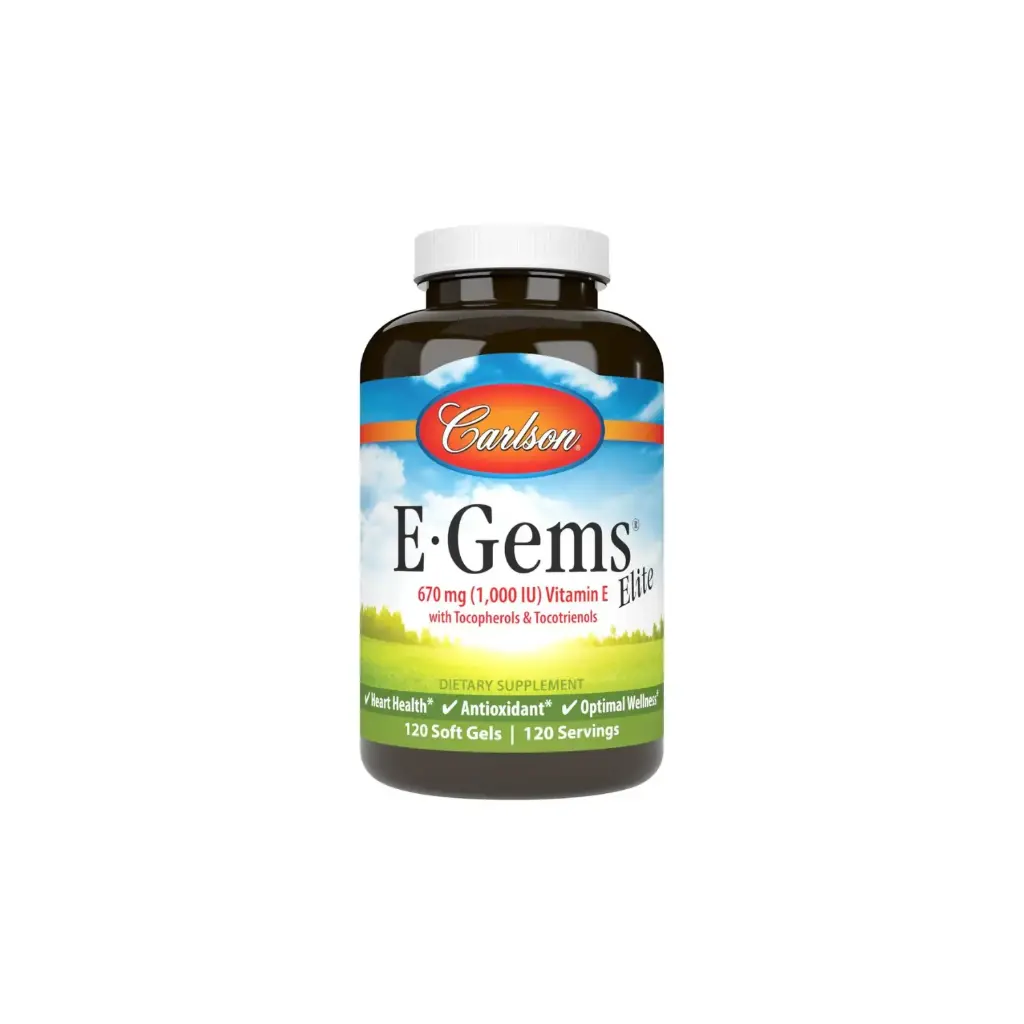 [088395007910] Carlson Labs E-Gems Elite 1000 IU (670 mg), Vitamina E, 120 Cápsulas Blandas