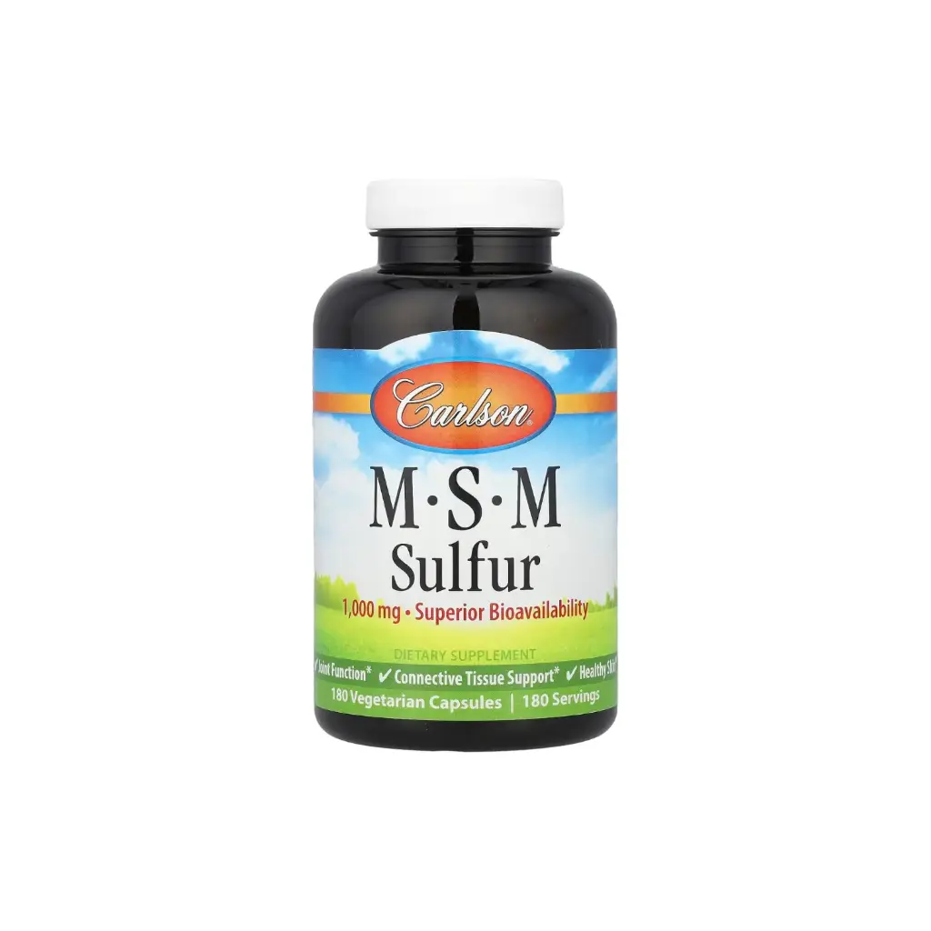 [088395087226] Carlson Labs Msm-Sulfer, 1000 mg-Superior, 180 Cápsulas