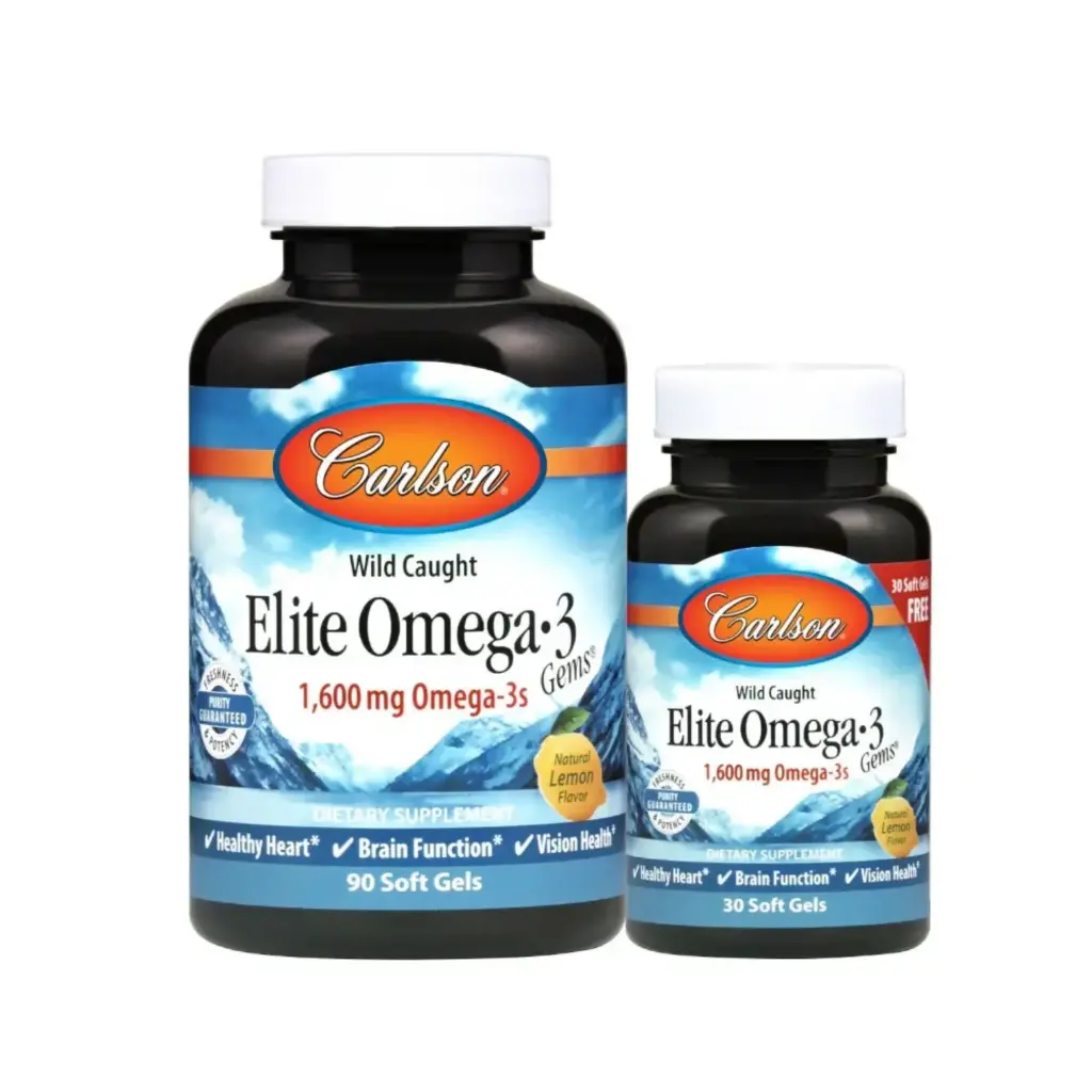 [088395017148] Carlson Labs, Elite Omega-3 Gems, 1600 Mg, 90 + 30 Caps