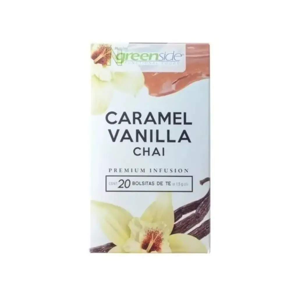 [VAINILLA CHAI] GREENSIDE Caramel Vainilla Chai Origen Vegetal Mantiene Los Niveles De Energía 1.5 G C/U