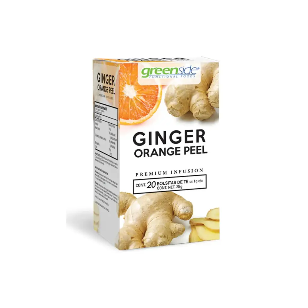 [GINGER ORANGE] GREENSIDE Ginger Orange Peel Jengibre Y Cascara De Naranja Bienestar Digestivo 20g, 20 bolsitas