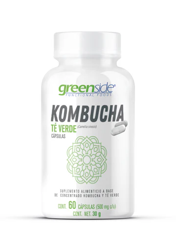 Greenside Kombucha Té Verde Kombucha Y Té Verde (Camellia Sinensis) Apoyo Digestivo Y Antioxidante 500 Mg 60 Cápsulas