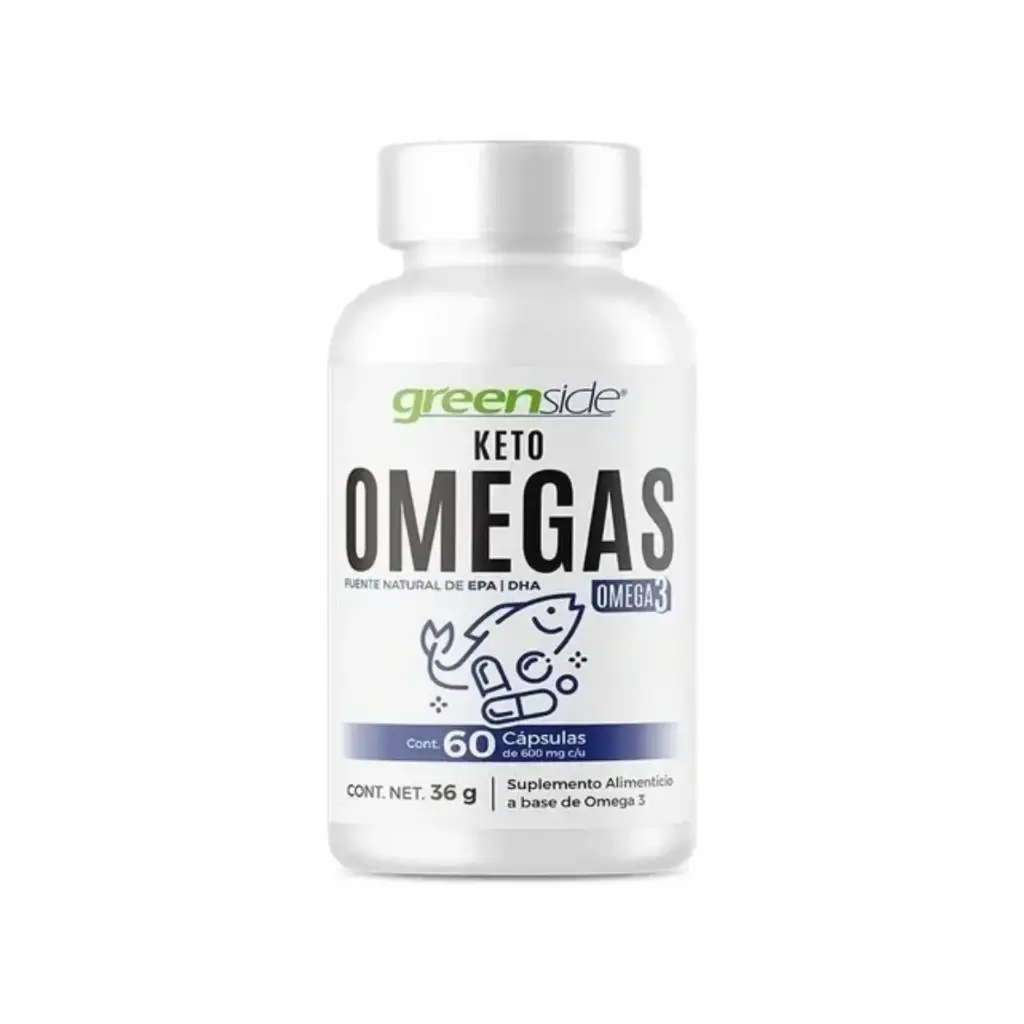GREENSIDE Keto Omegas Ácidos Grasos Para El Bienestar Cardiovascular, Metabolismo y Equilibrio del organismo 60 Caps