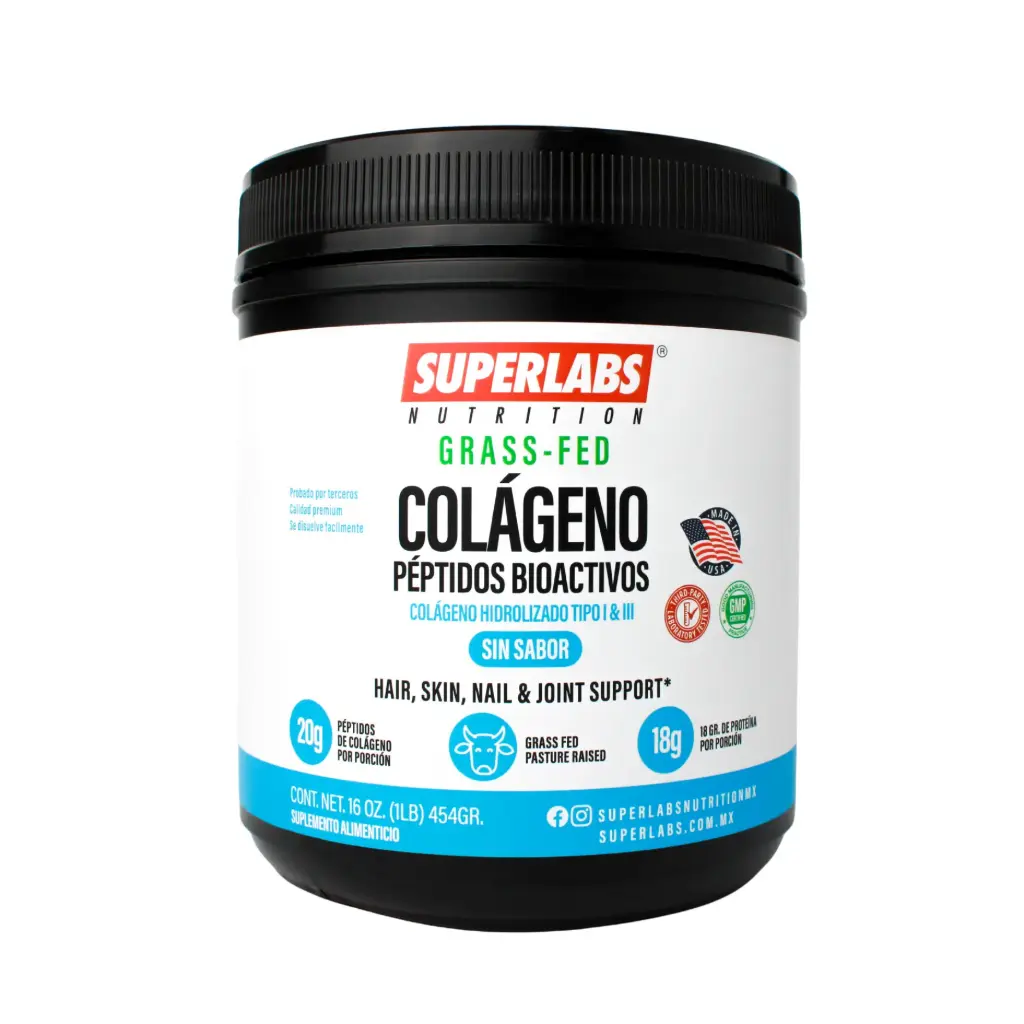 [AF-RUCG-89QX] Superlabs Nutrition Colágeno Hidrolizado 454 gr | Péptidos Bioactivos | Sin glutten, sin lactosa, sin soya, rápida absorción | Sin sabor