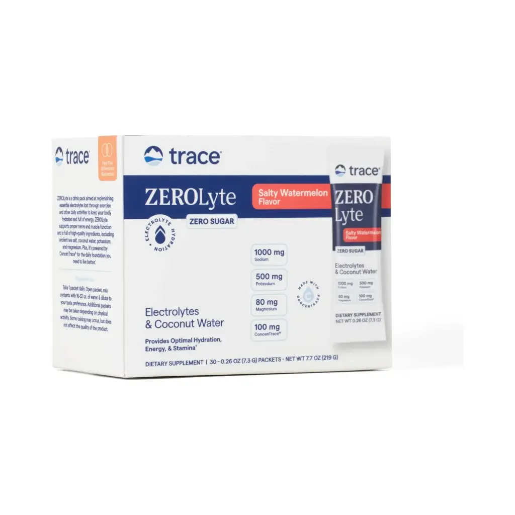 Trace Minerals Zerolyte Mezcla de Bebida en Polvo de Electrolitos Sin Azúcar Hidratación, Inmunidad y Energía Sandia Salada