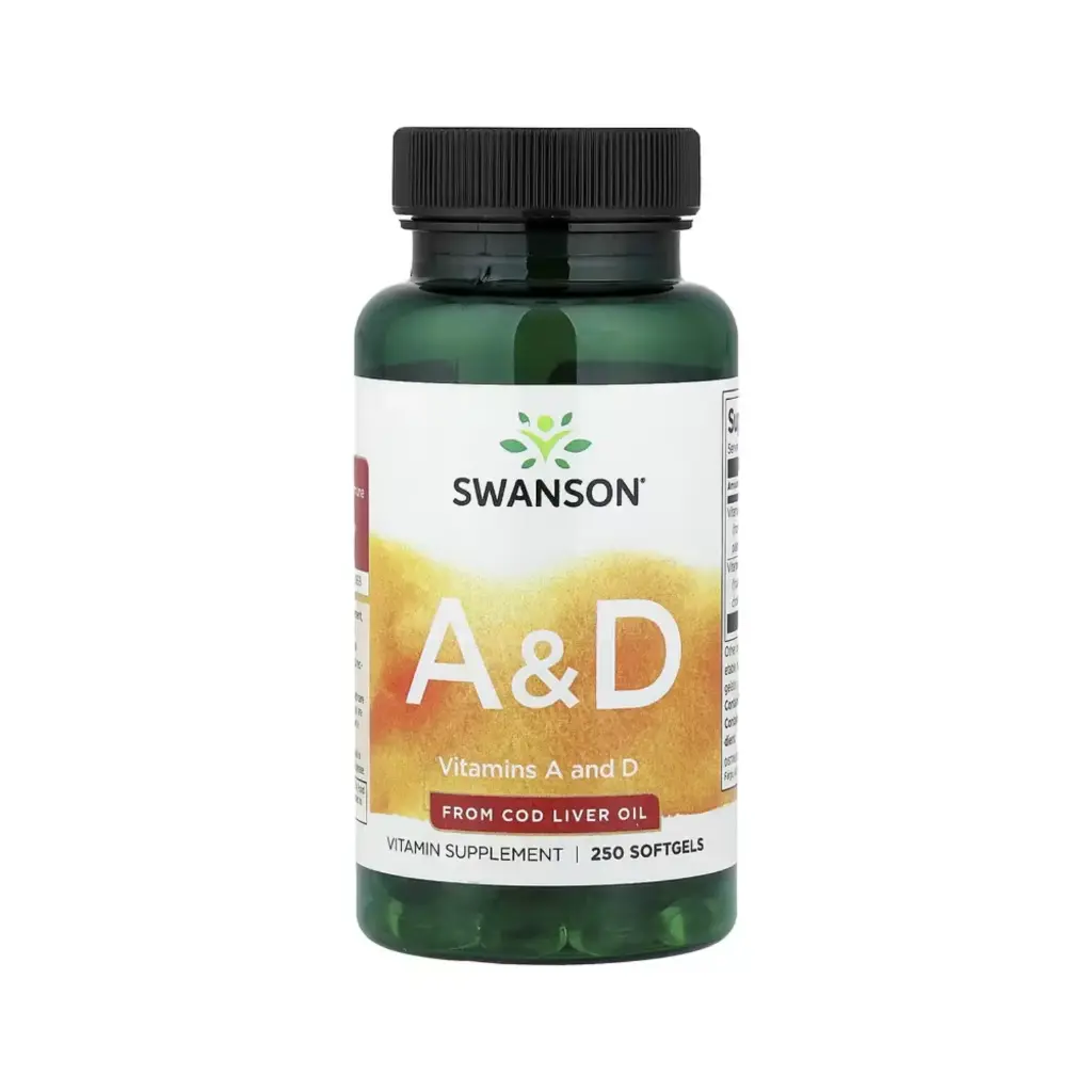 [087614010045] Swanson Vitaminas A Y D, Apoyo Al Sistema Inmunitario, 250 Cápsulas Blandas