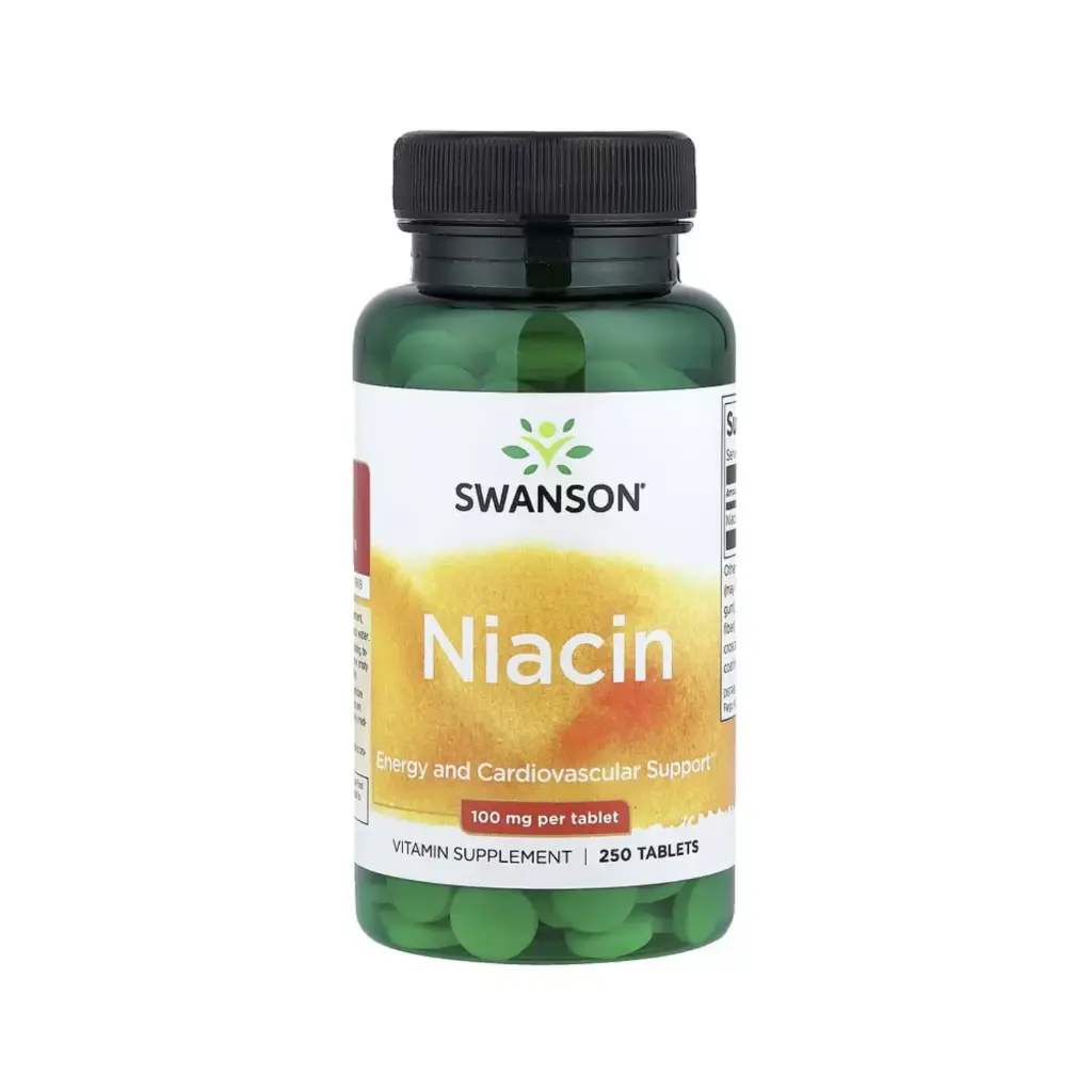 [087614010434] Swanson Niacina, Refuerzo Energético Y Cardiovascular, 250 Tabletas, 100 Mg