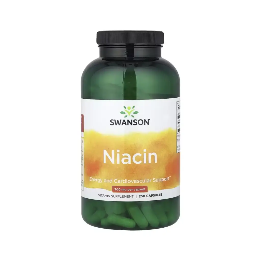 Swanson Niacina, Energía Y Refuerzo Cardiovascular, 250 Cápsulas, 500 Mg