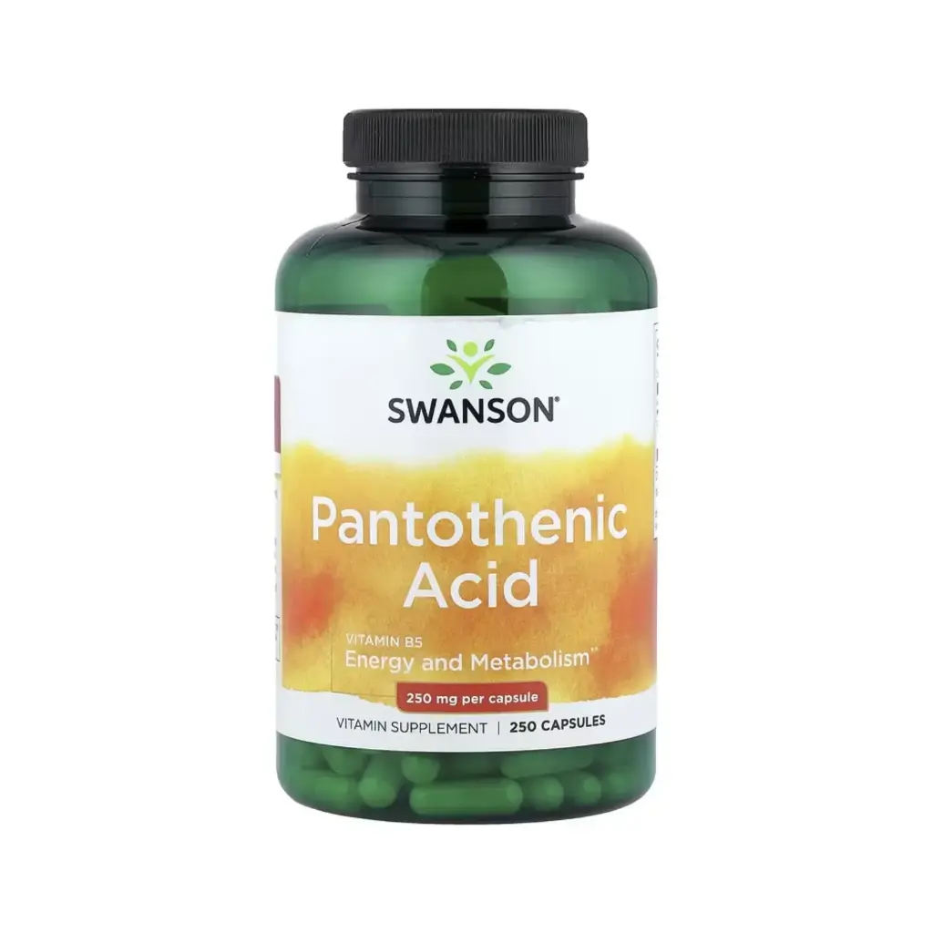 Swanson Ácido Pantoténico, Energía Y Metabolismo 250 Mg, 250 Cápsulas