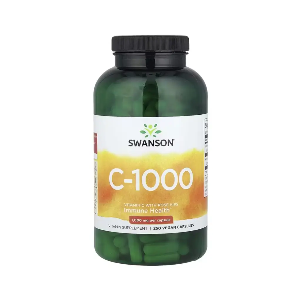 Swanson C-1000 Vitamina C Con Rosa Mosqueta, Salud Inmunitaria, 250 Cápsulas Veganas