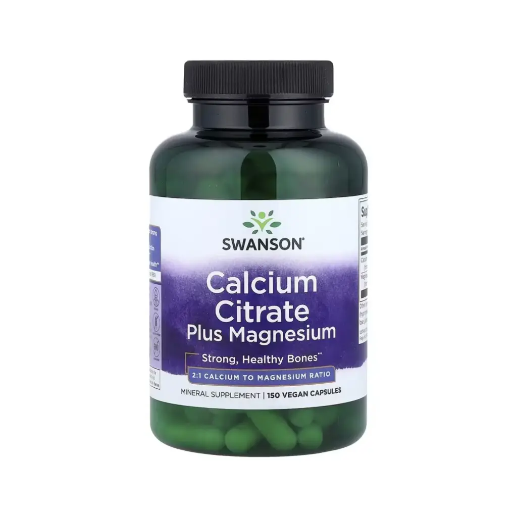 Swanson Citrato De Calcio Más Magnesio, Huesos Fuertes Y Saludables 150 Cápsulas Veganas 