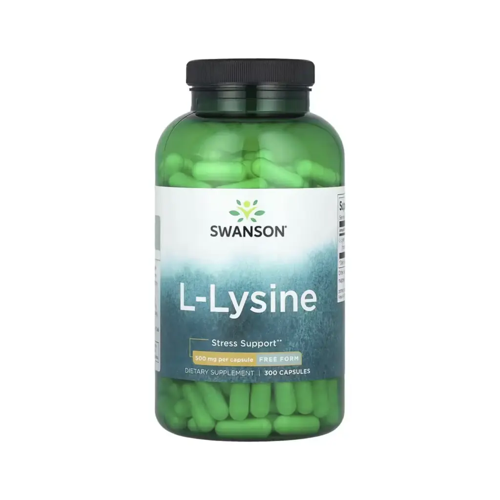 [L-Lysine 500 mg] Swanson L-lisina, Suplemento Para El Alivio Del Estrés 500 Mg, 300 Cápsulas 