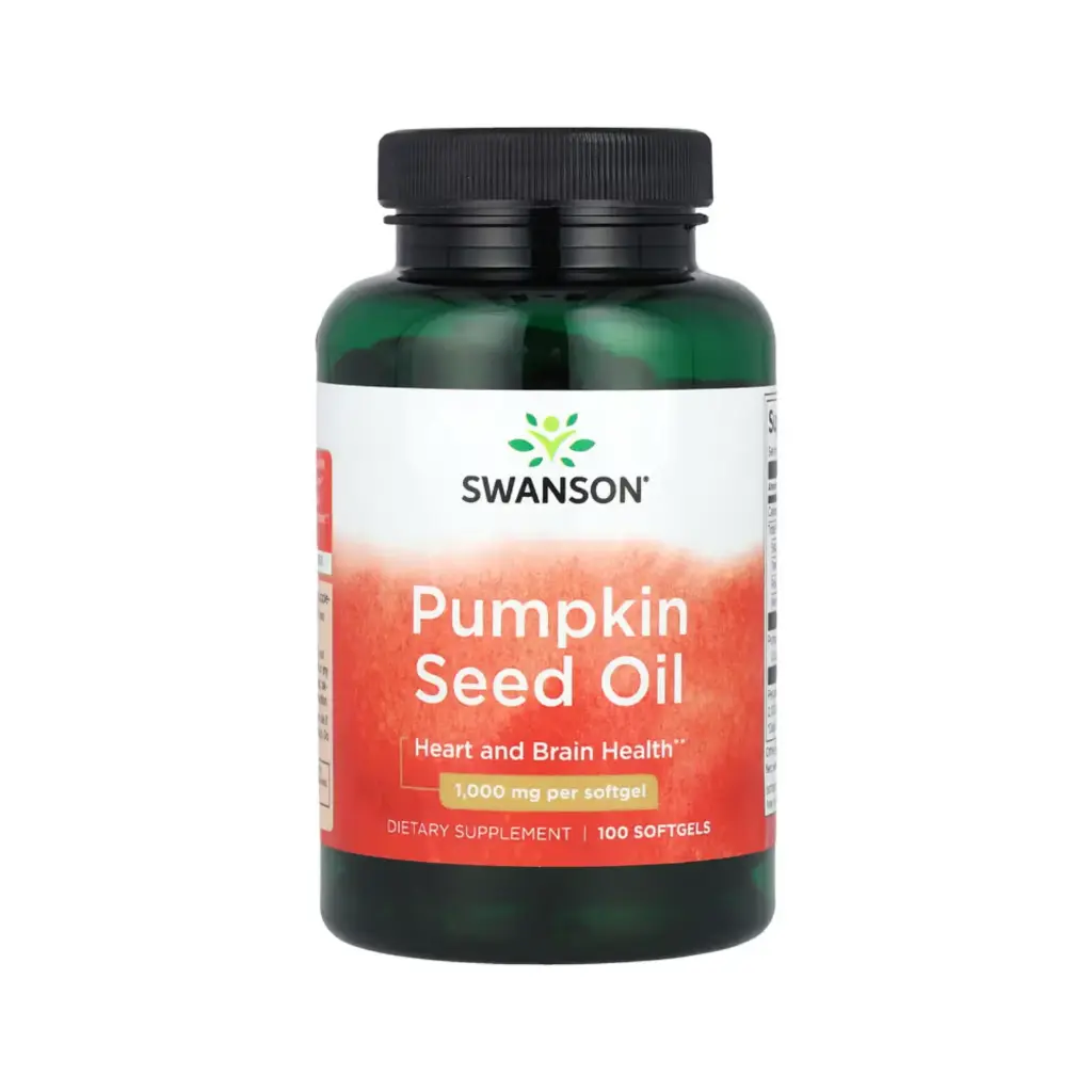 Swanson Aceite De Semilla De Calabaza, Salud Cardíaca Y Cerebral 1000 Mg, 100 Cápsulas Blandas