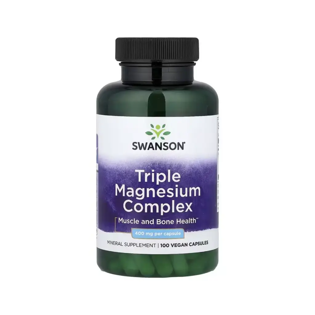 Swanson Complejo Triple De Magnesio, Salud Muscular Y Ósea 400 Mg, 100 Cápsulas 