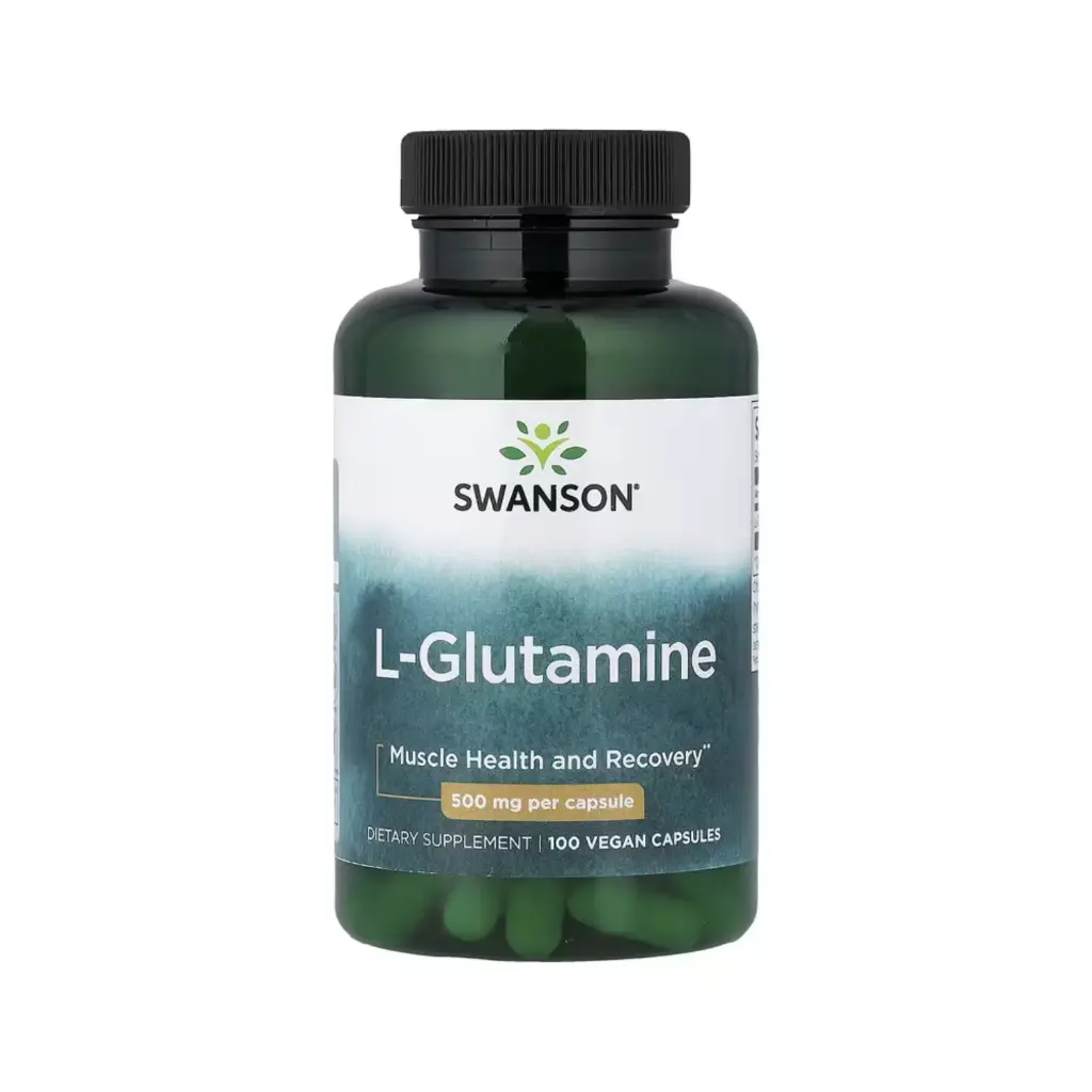 [087614018263] Swanson L-glutamina, Salud Y Recuperación De Los Músculos, 500 Mg, 100 Cápsulas Veganas 