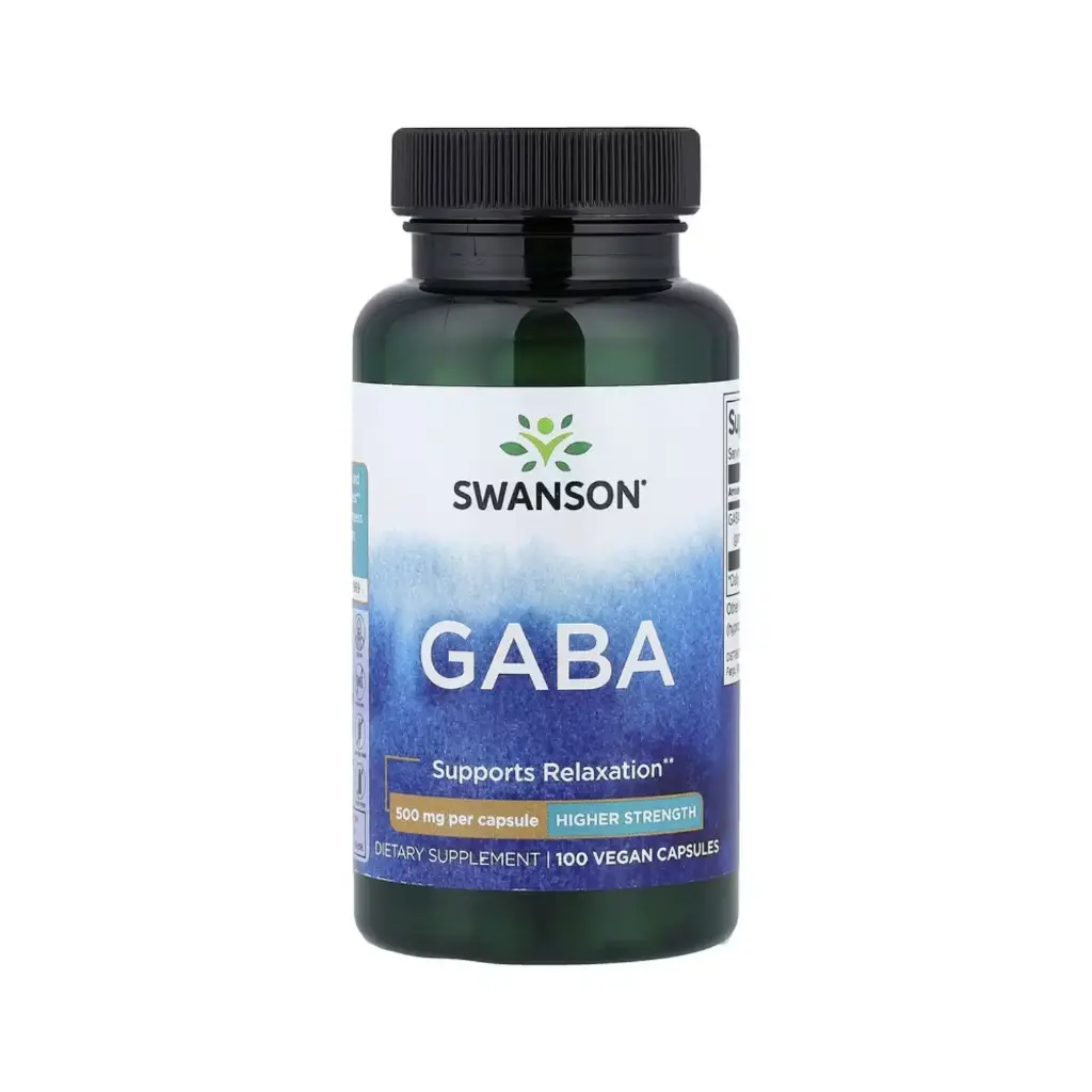 [087614018720] Swanson GABA, Promueve La Relajación, 500 Mg, 100 Cápsulas Veganas 