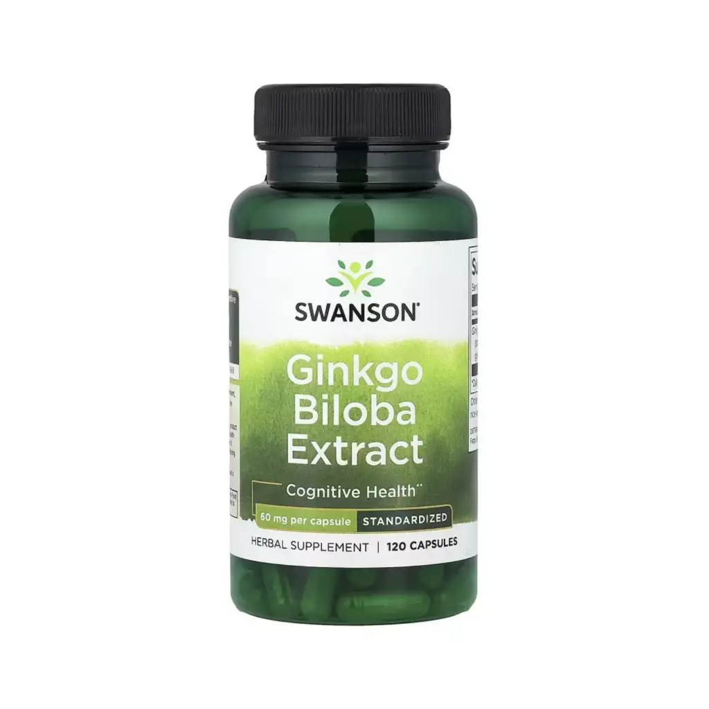 [087614018928] Swanson Extracto De Ginkgo Biloba, Estandarizado, Salud Cognitiva, 60 Mg, 120 Cápsulas 