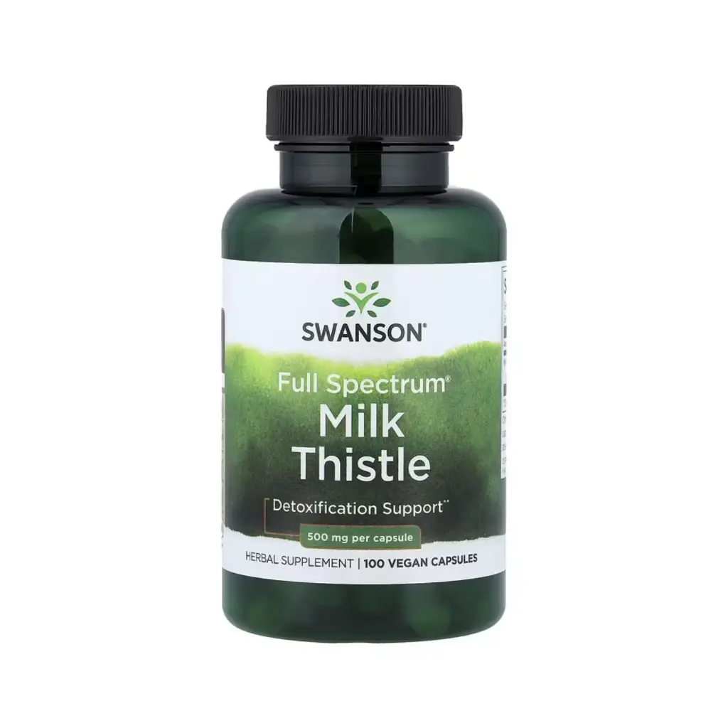 [087614019666] Swanson Full Spectrum, Cardo Mariano, Promueve La Desintoxicación, 500 Mg, 100 Cápsulas Veganas