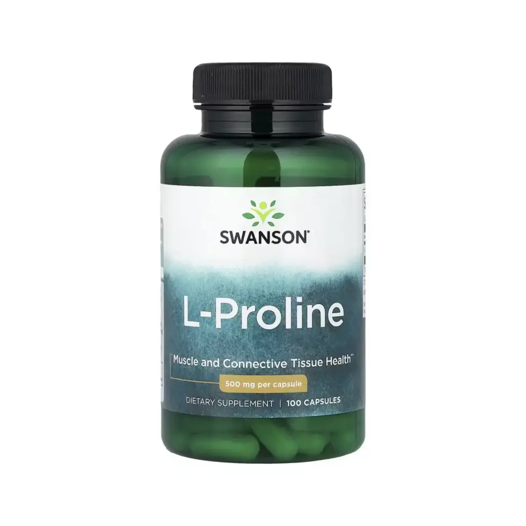 Swanson L-prolina, 500 Mg Salud De Los Músculos Y El Tejido Conjuntivo, 100 Cápsulas