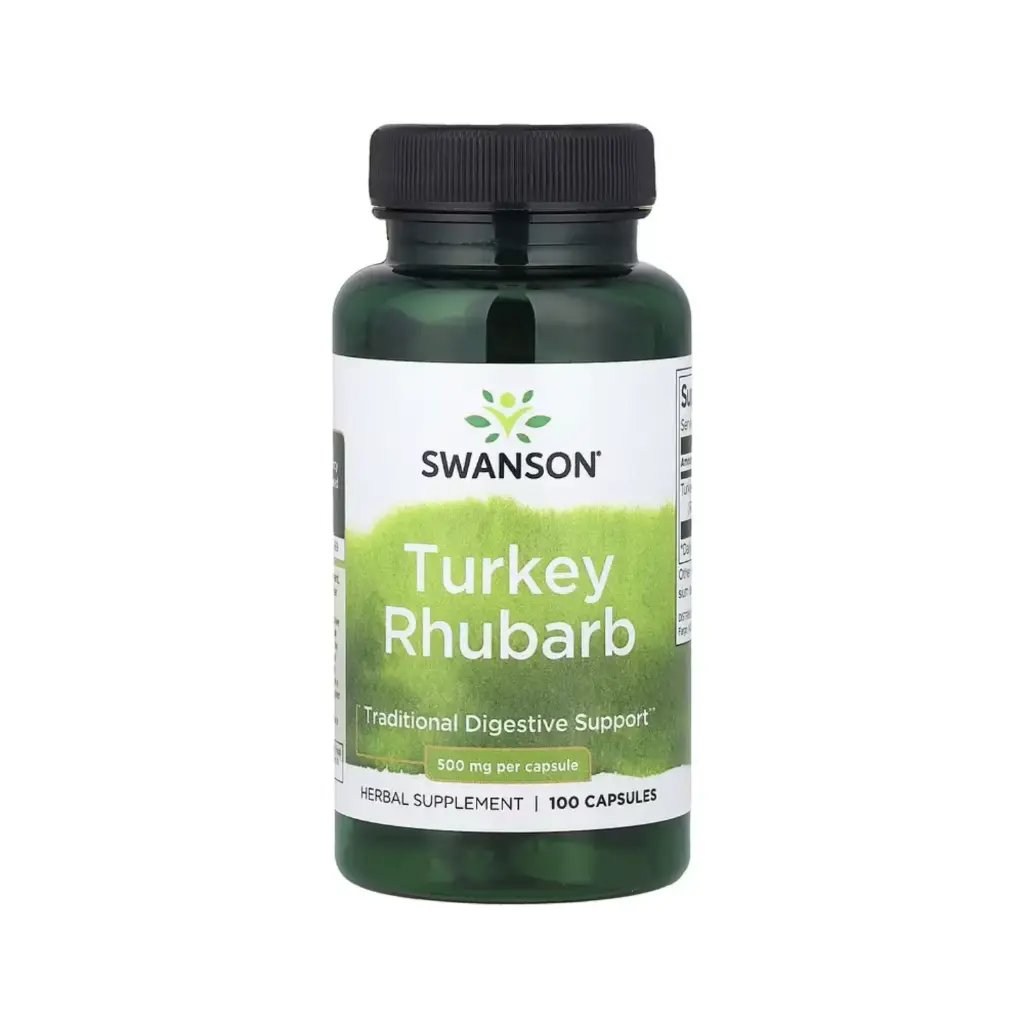 Swanson Ruibarbo De Pavo, Refuerzo Digestivo Tradicional 500 Mg, 100 Cápsulas
