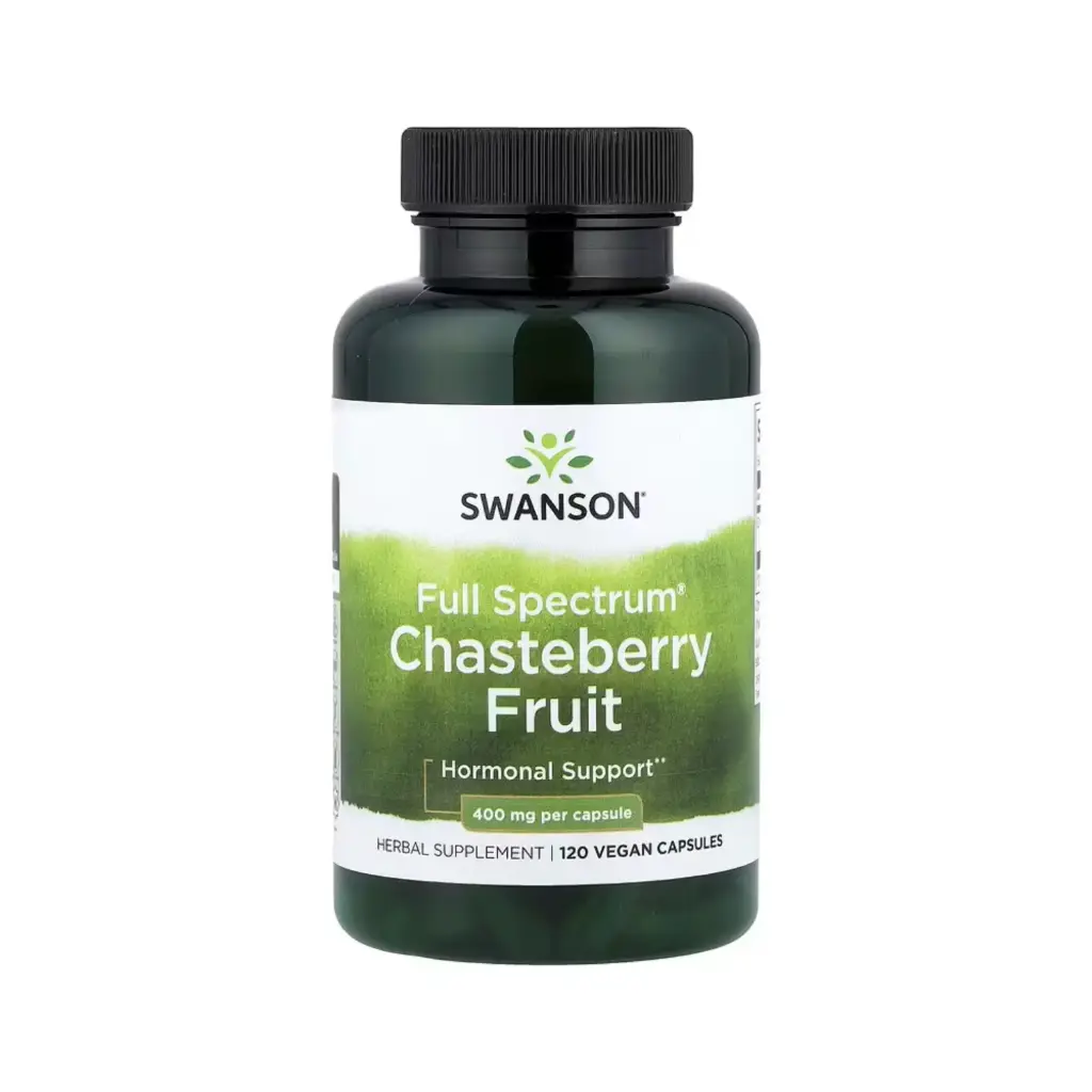 [087614110653] Swanson Full Spectrum Fruto Del Sauzgatillo, Refuerzo Hormonal 400 Mg, 120 Cápsulas Veganas
