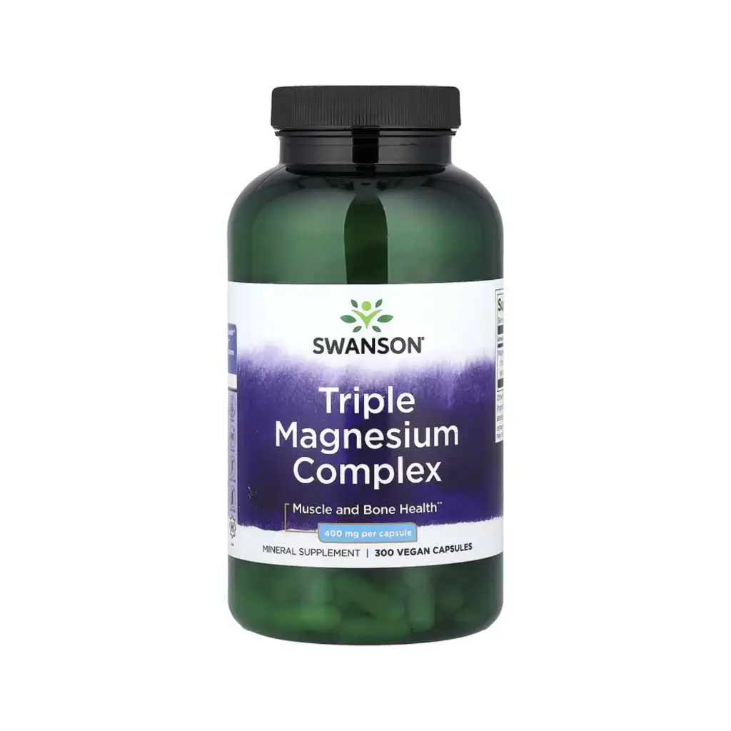 Swanson Complejo De Triple Magnesio, Refuerza La Salud De Los Nervios, Los Músculos Y La Salud 400 Mg, 300 Cápsulas Veganas