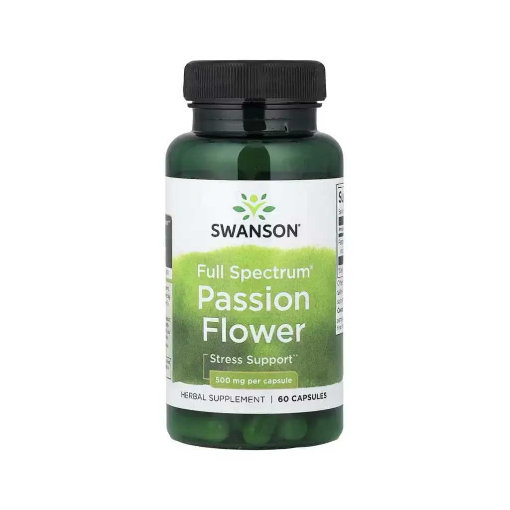 Swanson Full Spectrum, Flor De La Pasión, Suplemento Para El Alivio Del Estrés 500 Mg, 60 Cápsulas