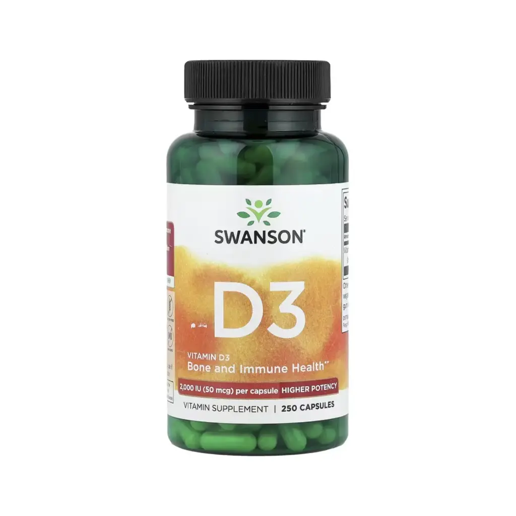 Swanson Vitamina D3, Salud Ósea E Inmunitaria 2000 Ui, 250 Cápsulas 