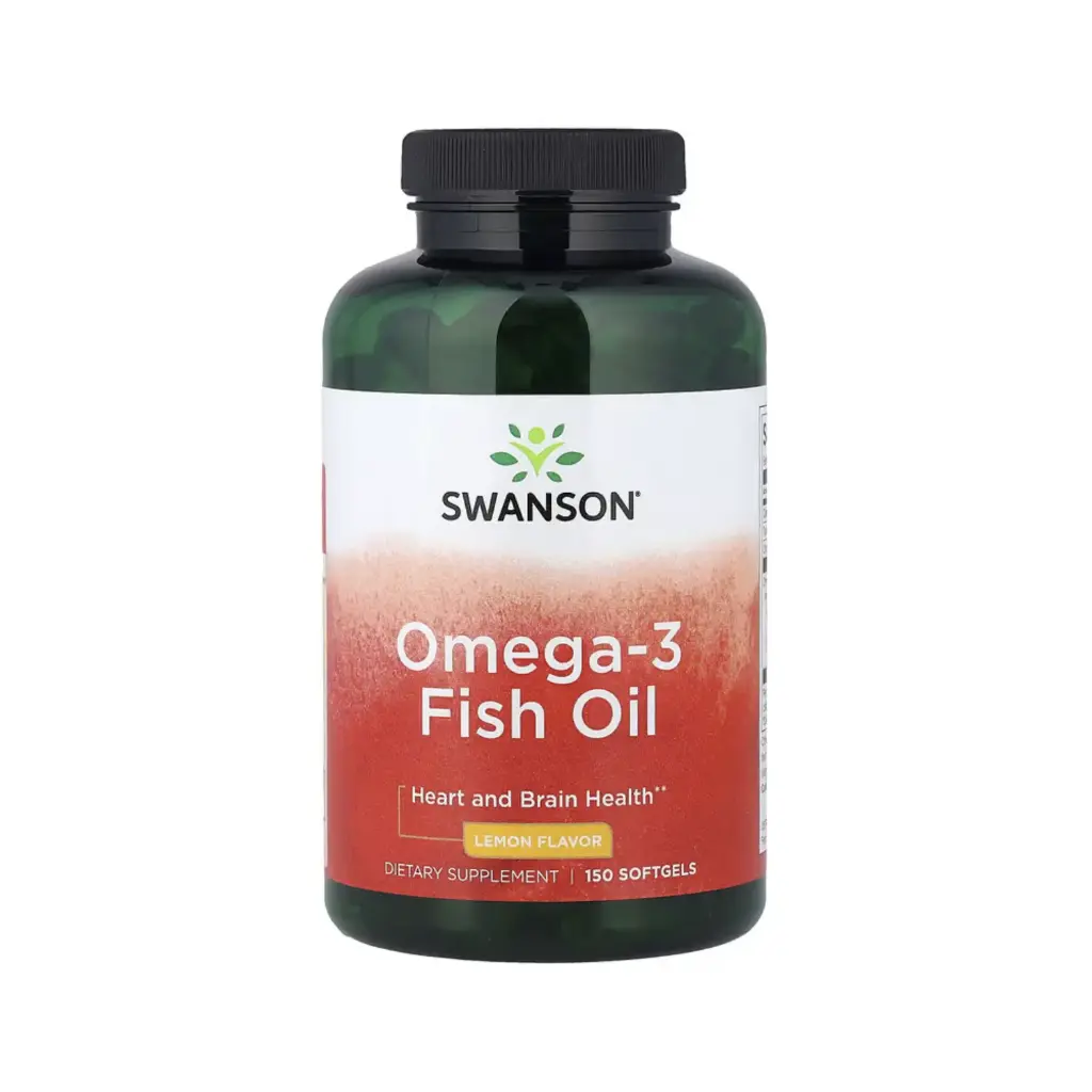 Swanson Aceite De Pescado Con Omega-3, Limón, Salud Cardíaca Y Cerebral 150 Cápsulas Blandas