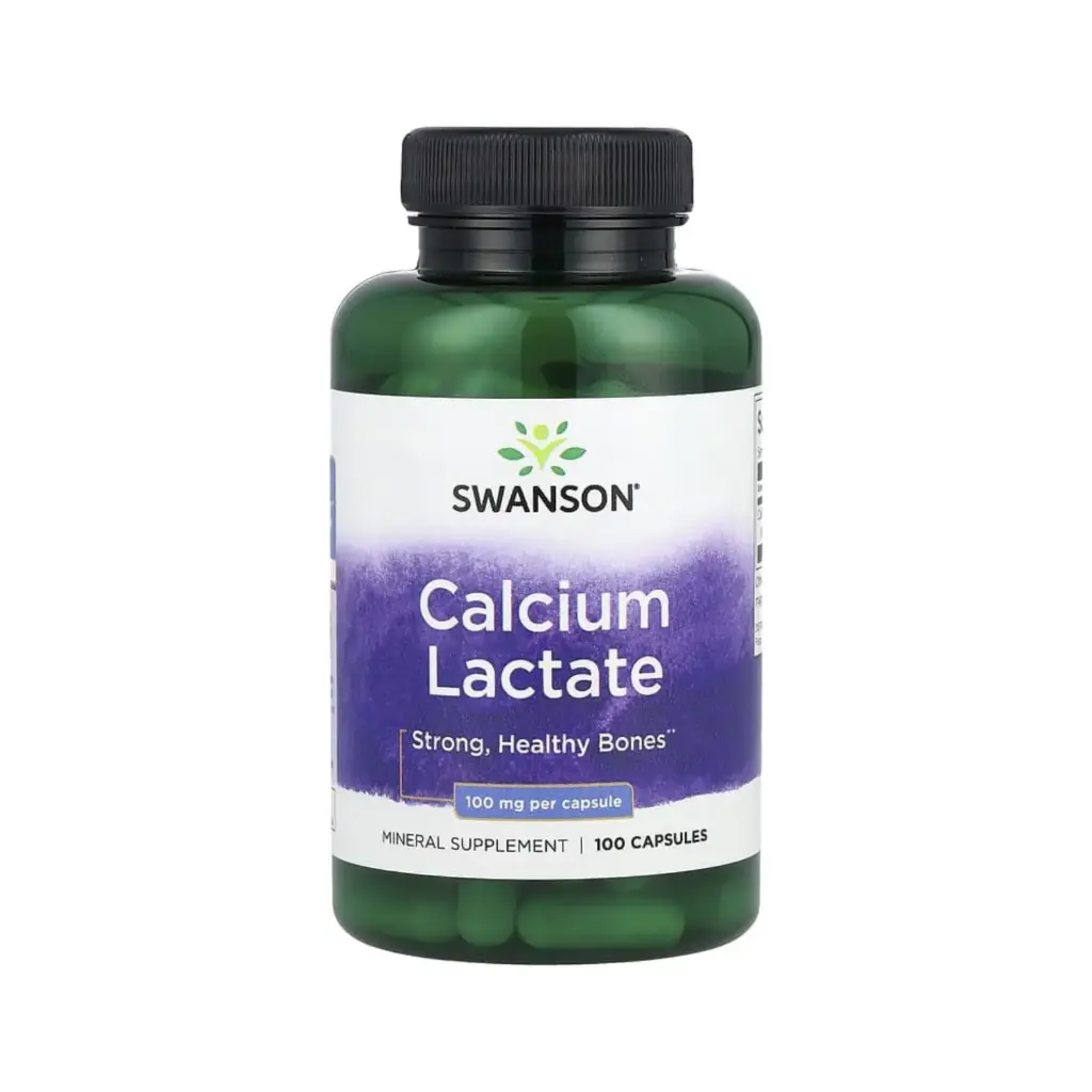 Swanson Lactato De Calcio, Huesos Fuertes Y Saludables 100 Mg, 100 Tabletas