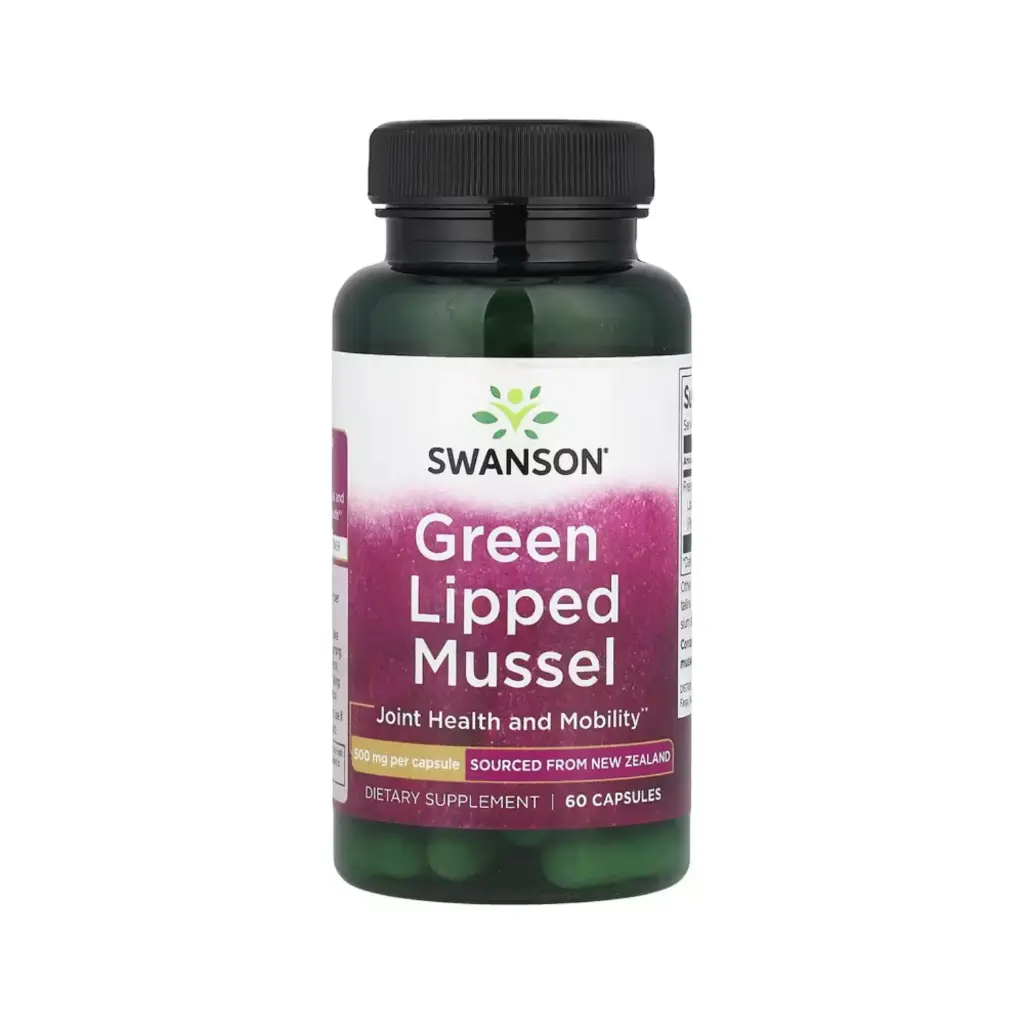 [087614114347] Swanson Mejillón De Labios Verdes, Promueve El Bienestar Y La Movilidad De Las Articulaciones 500 Mg, 60 Cápsulas 