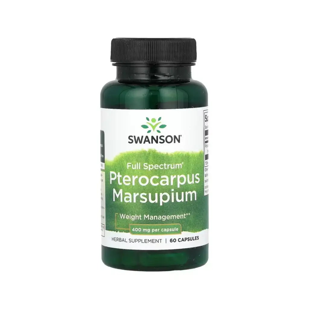 Swanson Marsupio De Pterocarpus De Espectro Completo, Control Del Peso 400 Mg, 60 Cápsulas