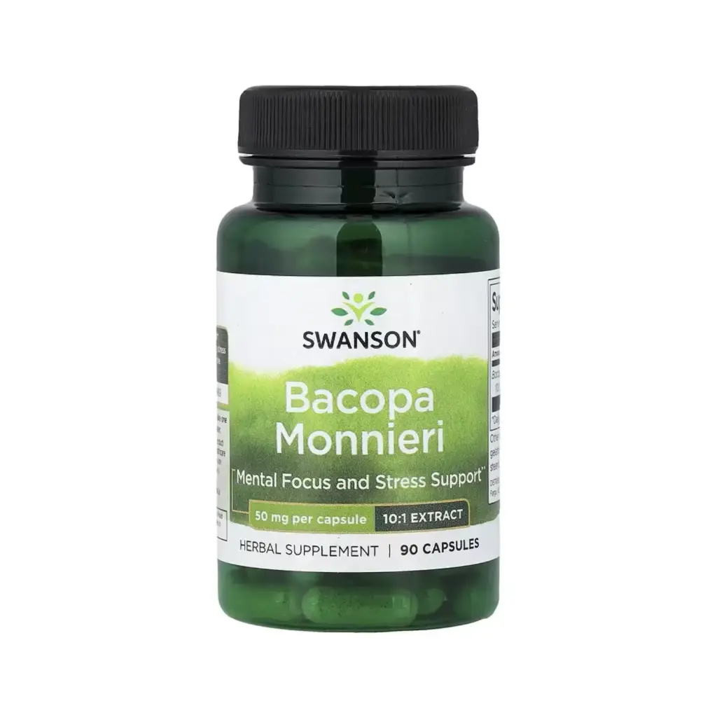 [087614116907] Swanson Bacopa Monnieri, Refuerzo Para La Concentración Mental Y El Estrés 50 Mg, 90 Cápsulas 