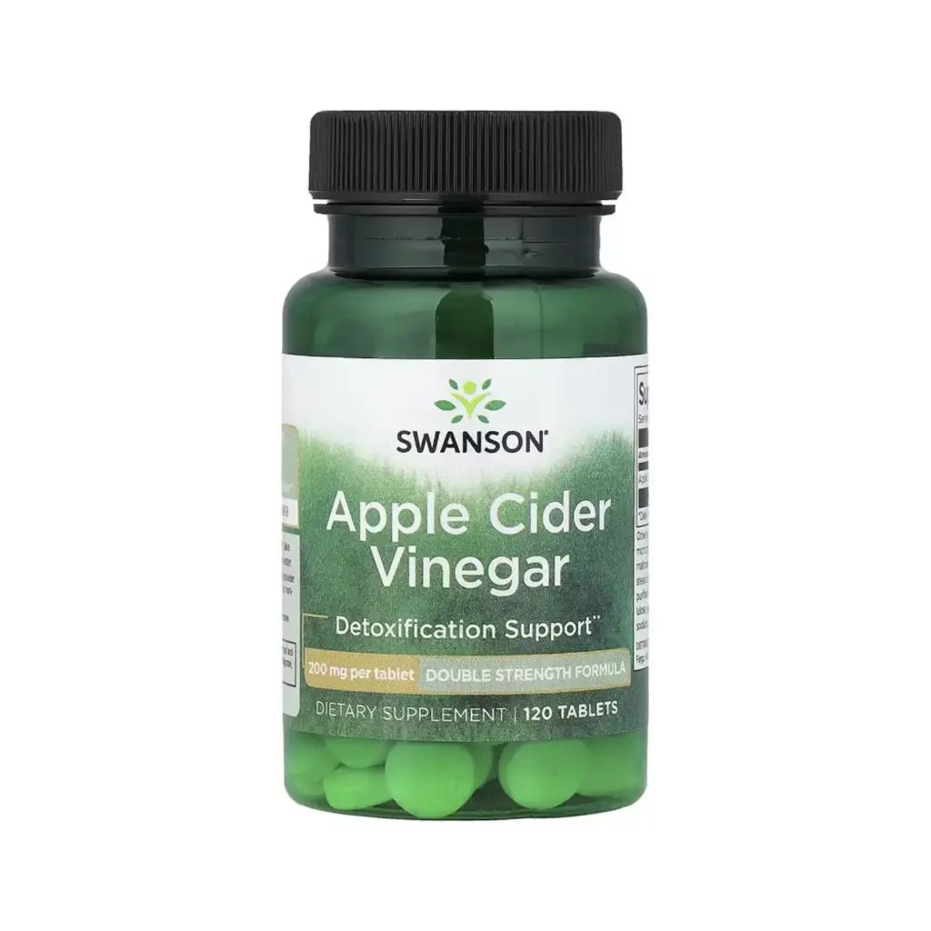 [087614040363] Swanson Vinagre De Sidra De Manzana, Promueve La Desintoxicación, 200 Mg, 120 Tabletas