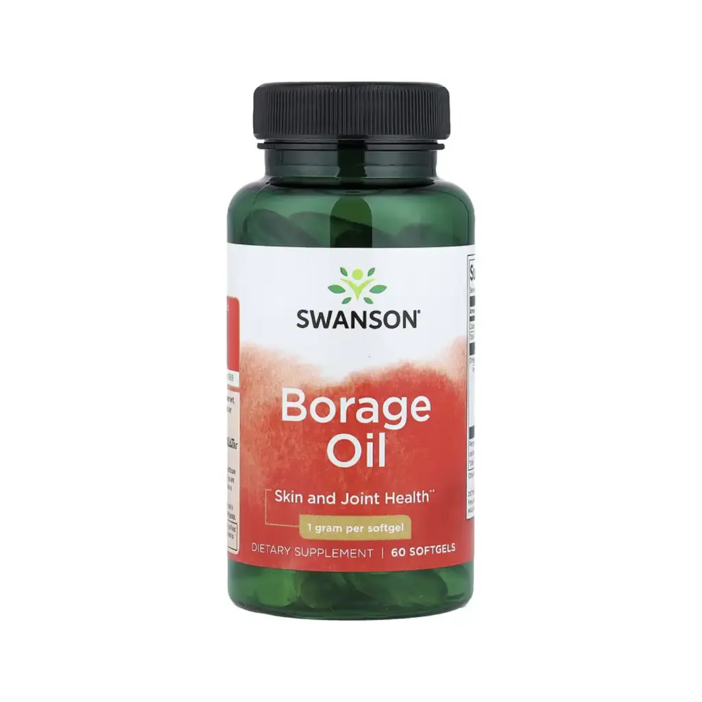 [087614170114] Swanson Aceite De Borraja, Salud De La Piel Y Las Articulaciones, 1 G, 60 Cápsulas Blandas