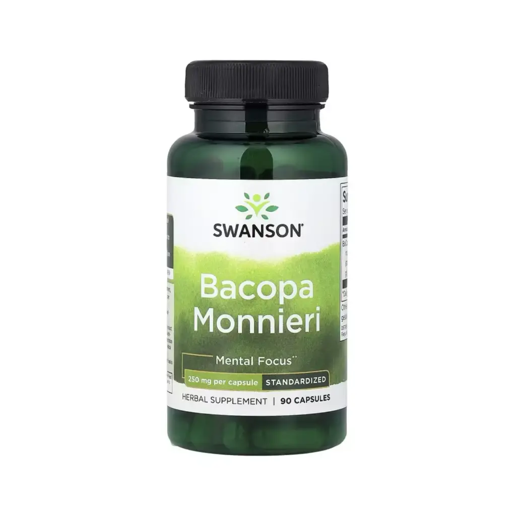 [087614141459] Swanson Bacopa Monnieri, Concentración Mental, 250 Mg, 90 Cápsulas 