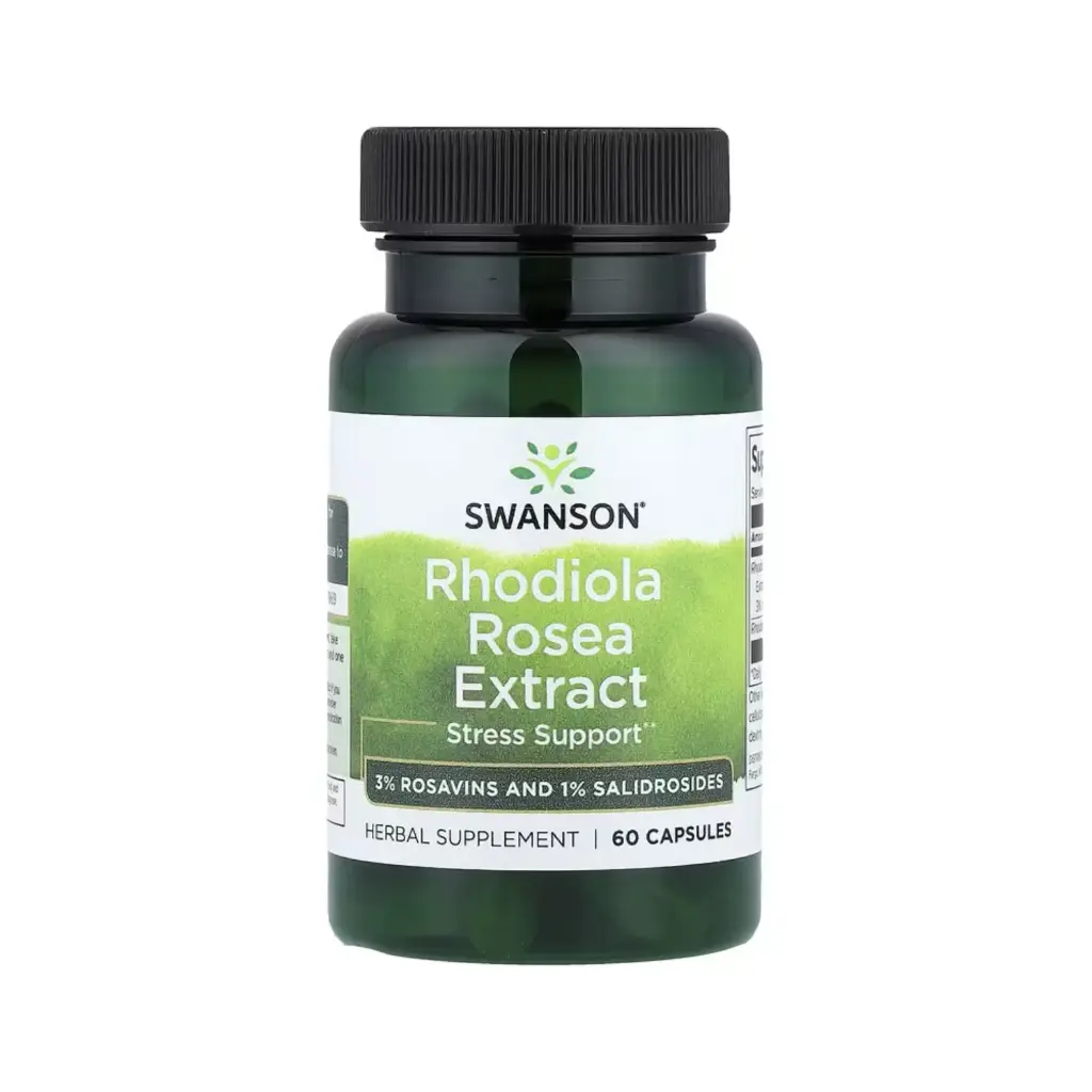 [087614142883] Swanson Extracto De Rhodiola Rosea, Suplemento Para El Alivio Del Estrés, 60 Cápsulas 