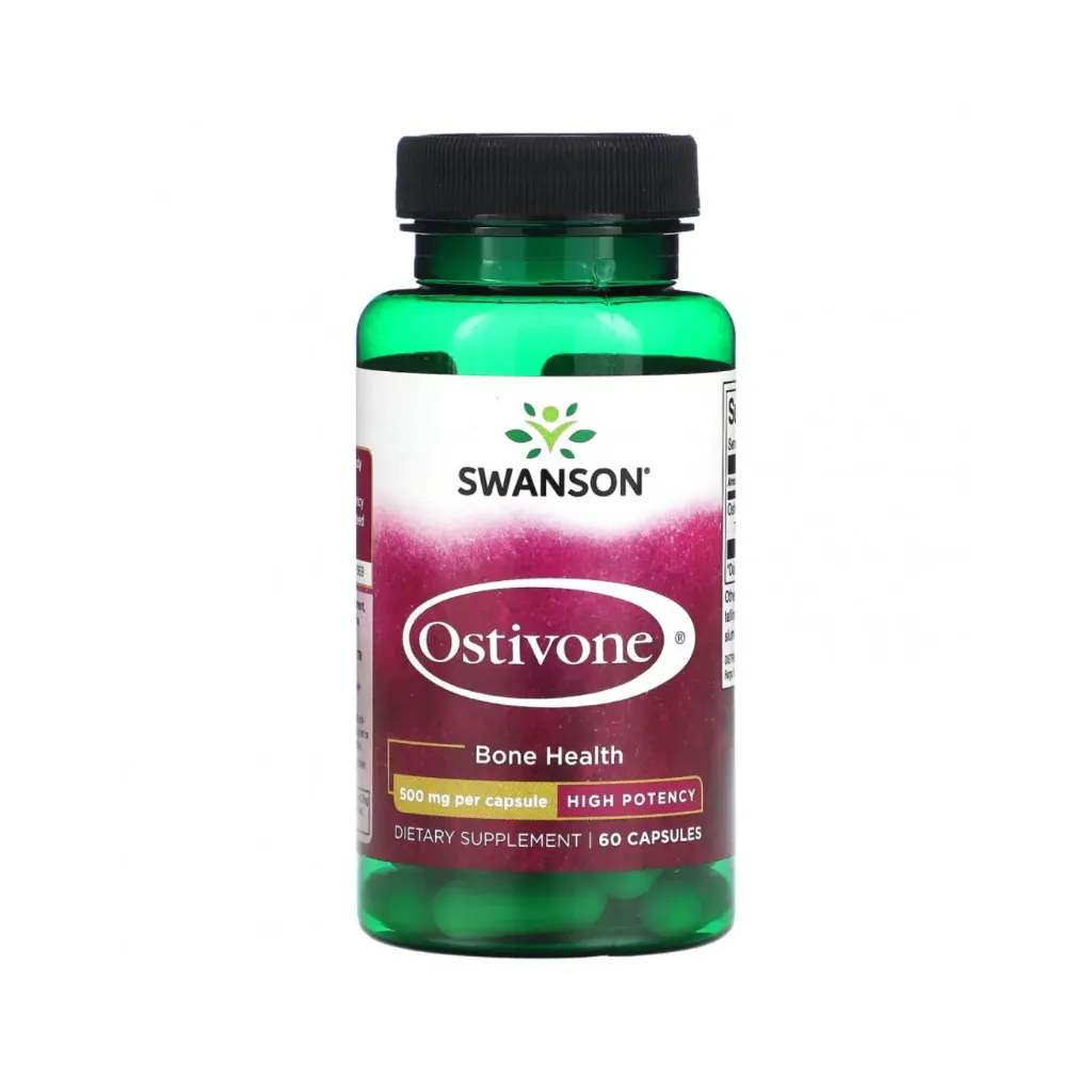 Swanson Ostivone, Alta Potencia, Para El Cuidado Avanzado De La Salud Ósea 500 Mg, 60 Cápsulas